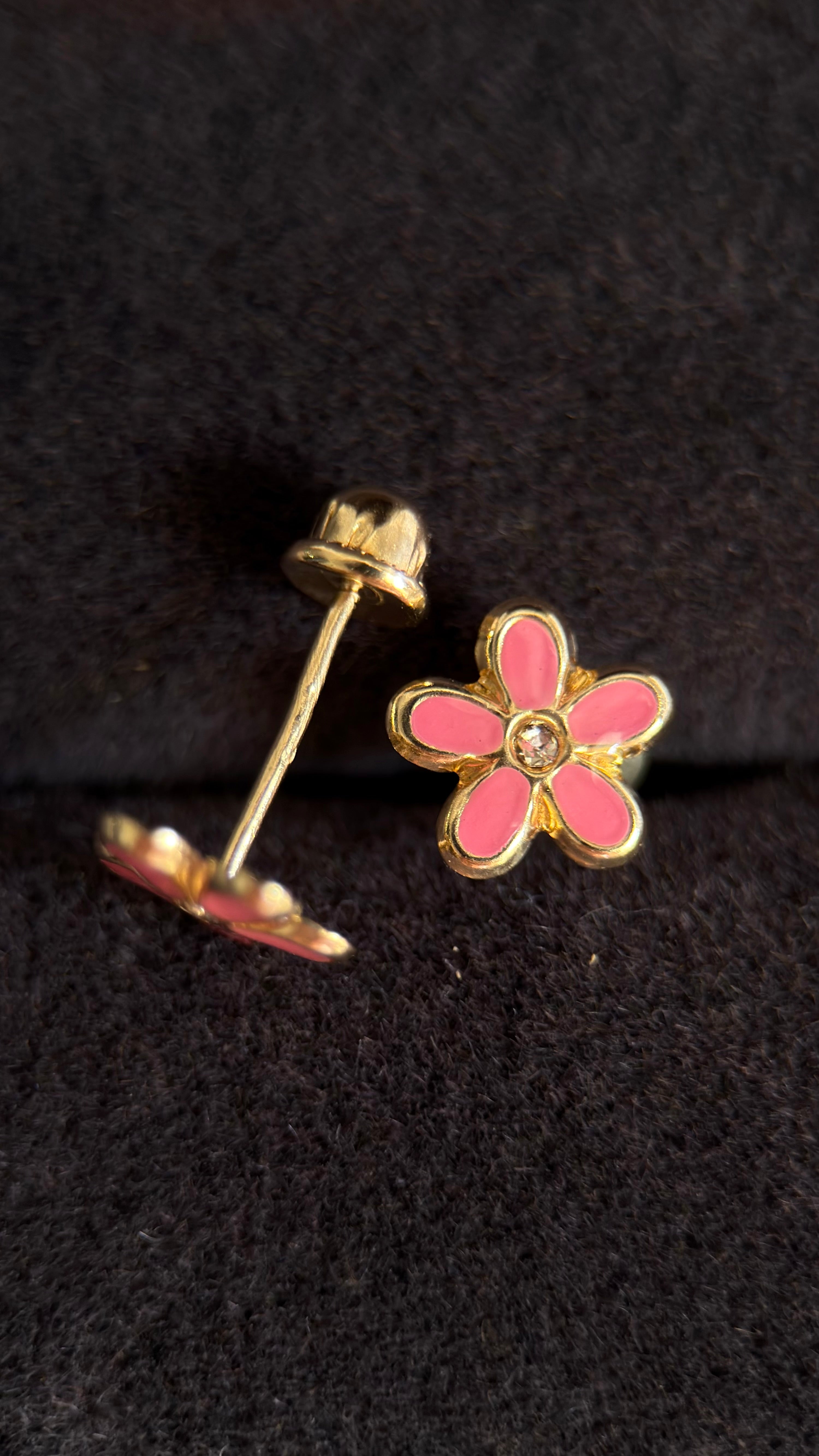Broqueles flor esmaltada