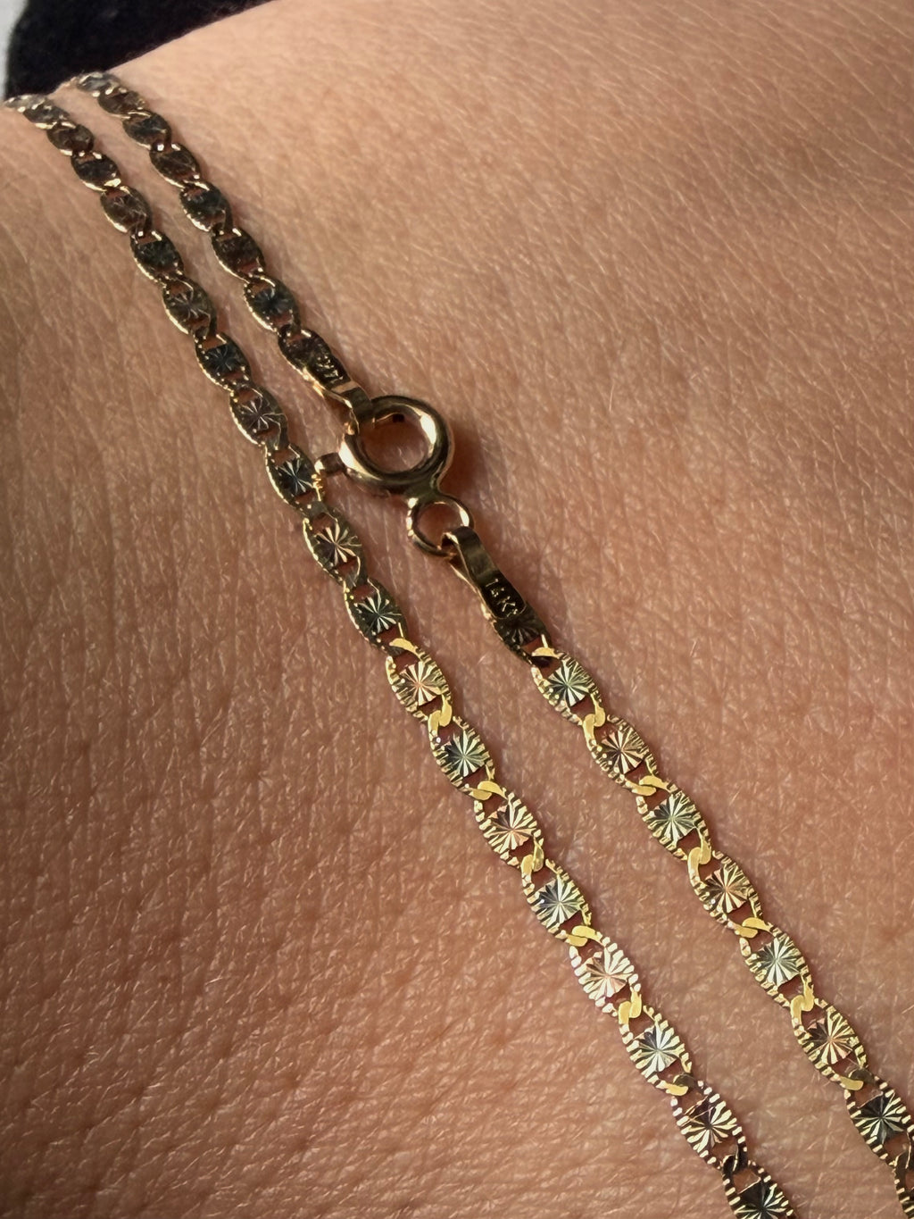Cadena oval diamantada