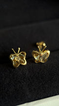 Aretes mariposa zirconia