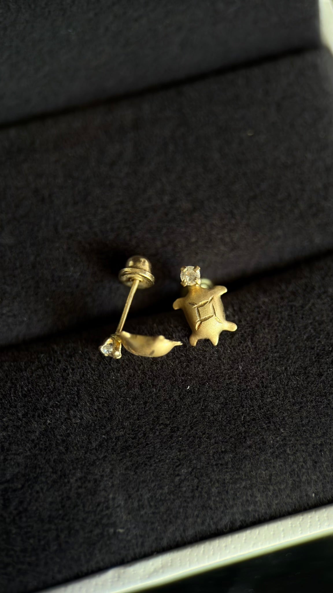Broqueles tortuga con zirconia