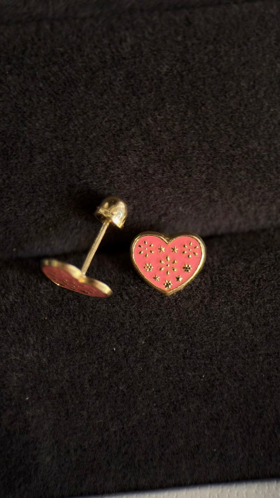 Broqueles corazón rosa
