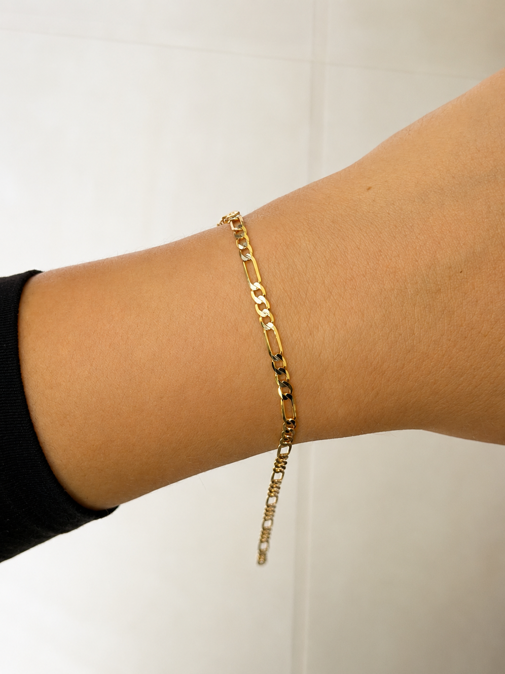 Pulsera fígaro 3 en 1 bicolor