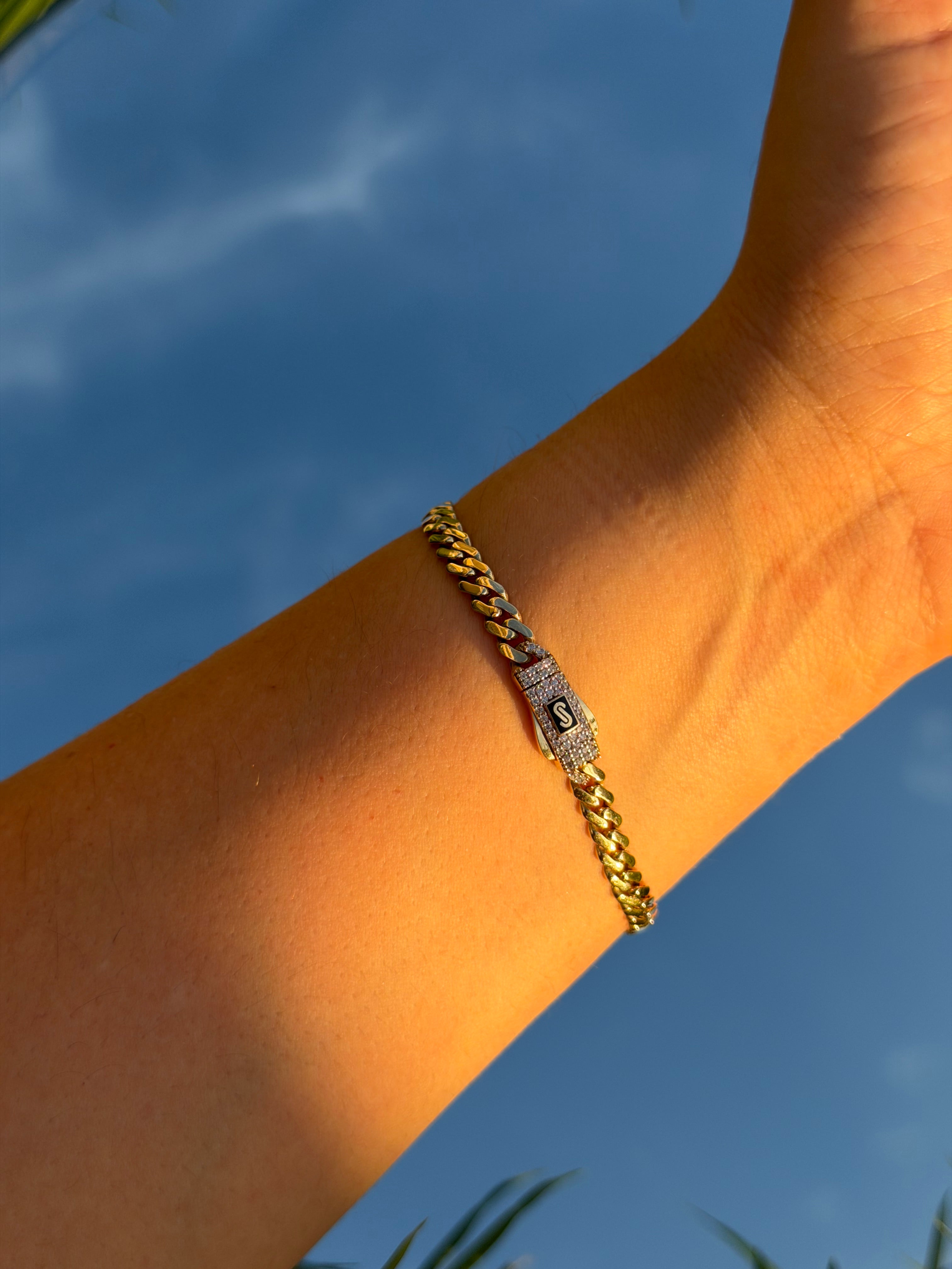 Pulsera Mónaco Chain caja c/zirconias