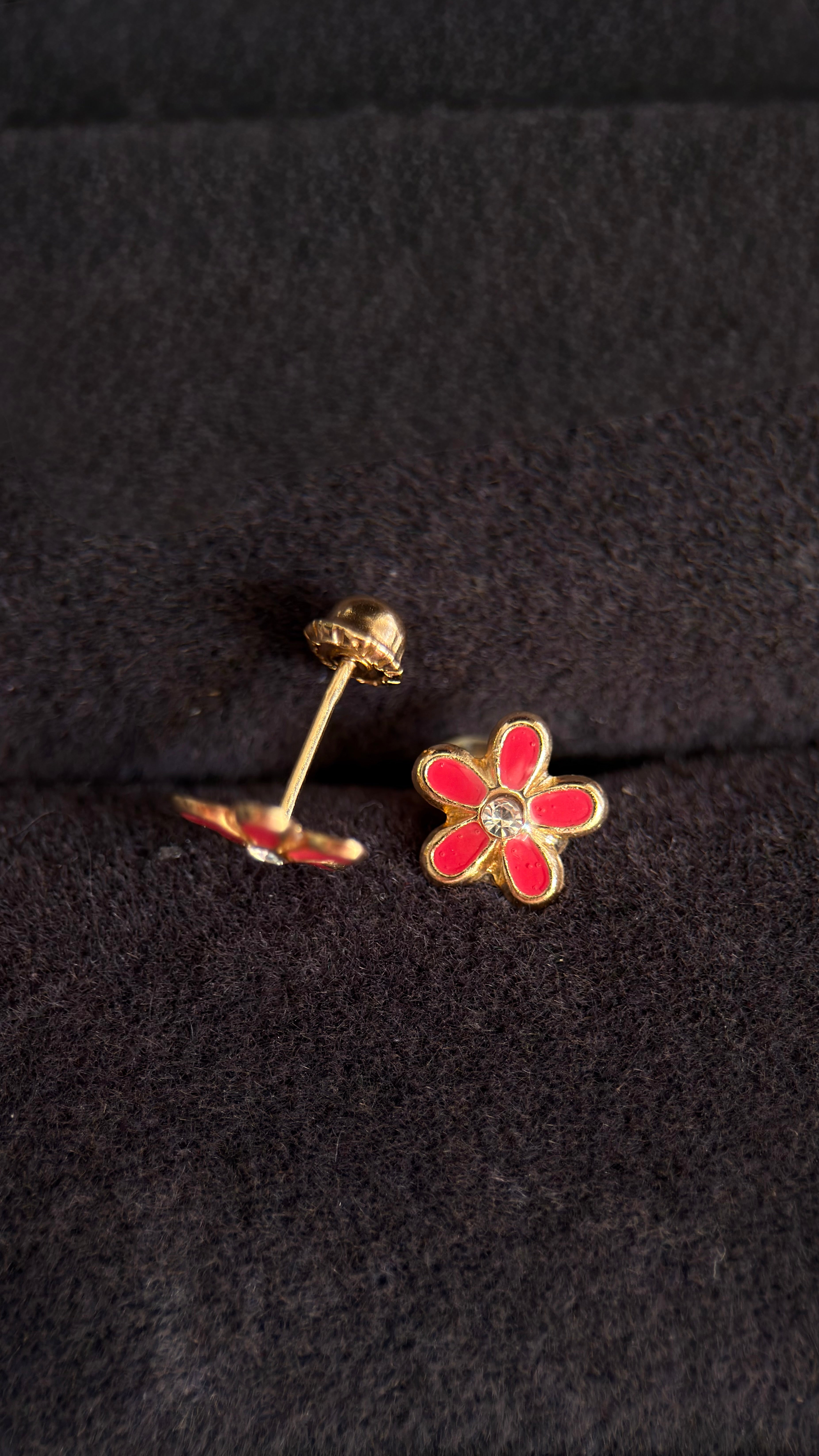 Broqueles flor esmaltada