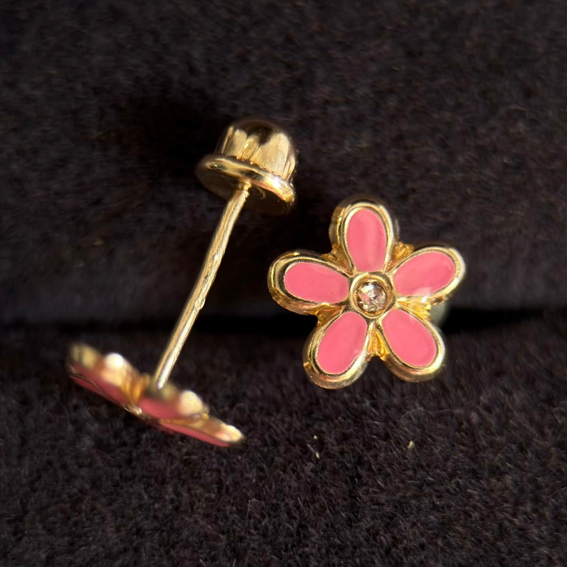 Broqueles flor esmaltada