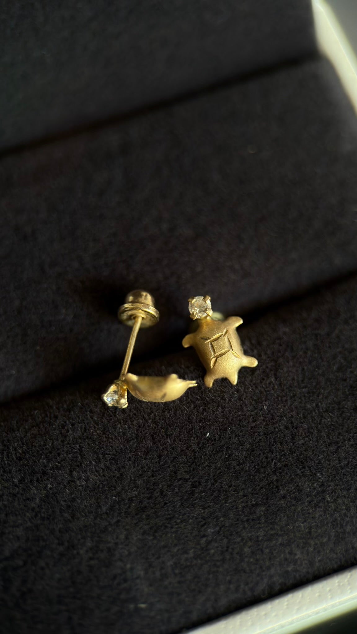Broqueles tortuga con zirconia